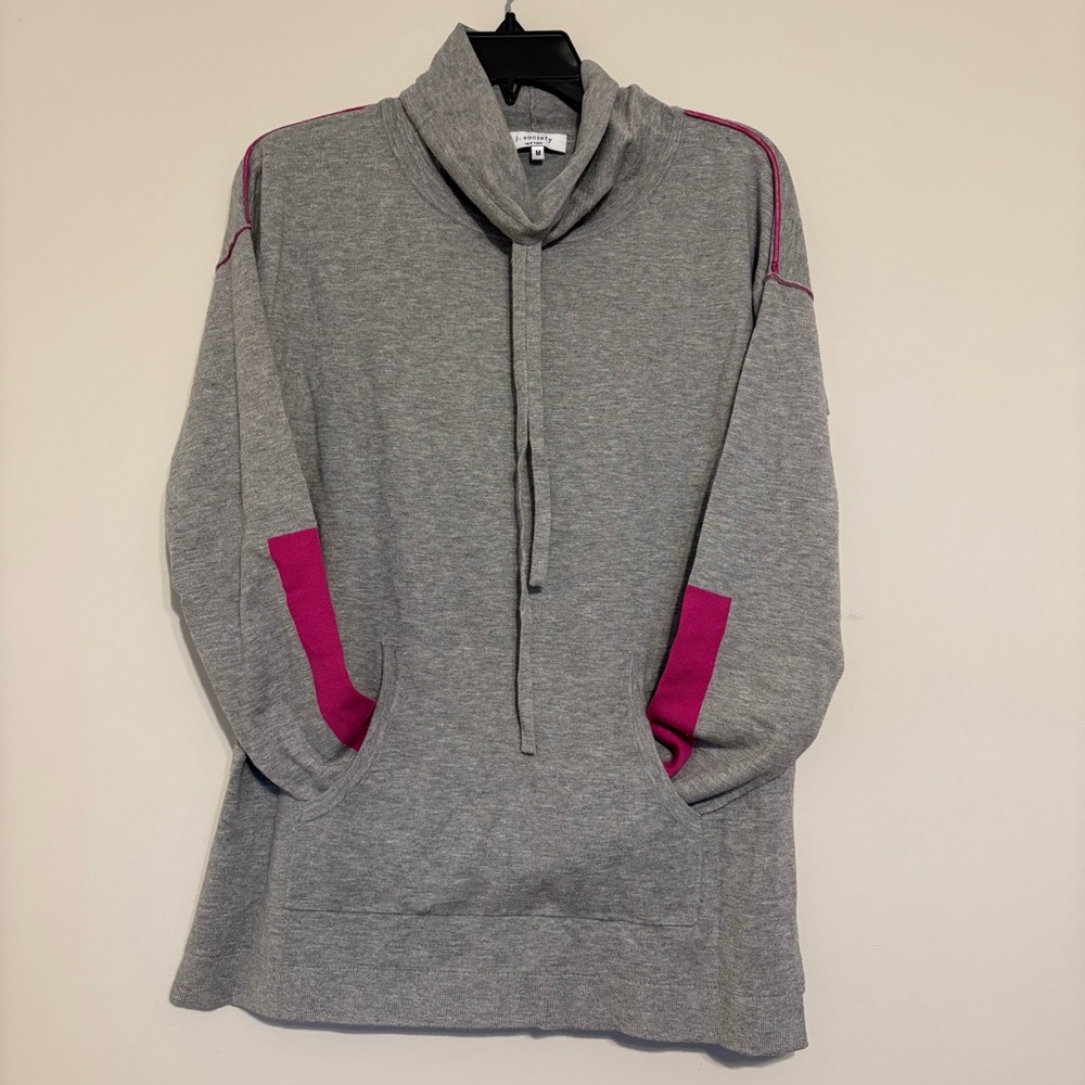 J.Society New York gray and pink contrast tunic  sweater